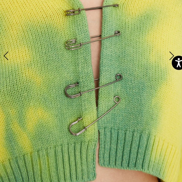 ‼️SOLD‼️Guizio Tie-Dye Knit Safety Pin Cardigan - XS-S - Picture 4 of 6